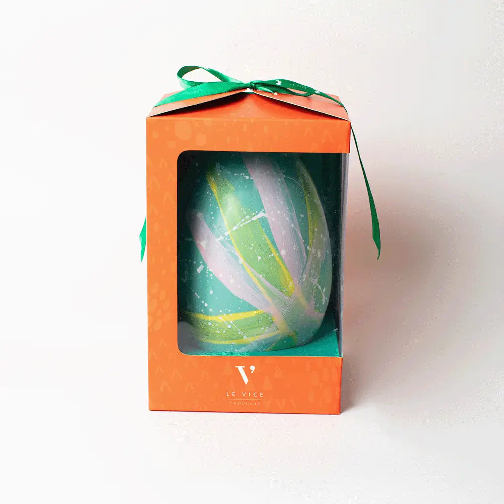 PASCUA: Huevo Pascua Liso 26cm Pincelado Full Color 750gr